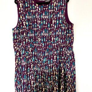 Retro "Cocktails" A-Line Plus-Size Dress with pockets!